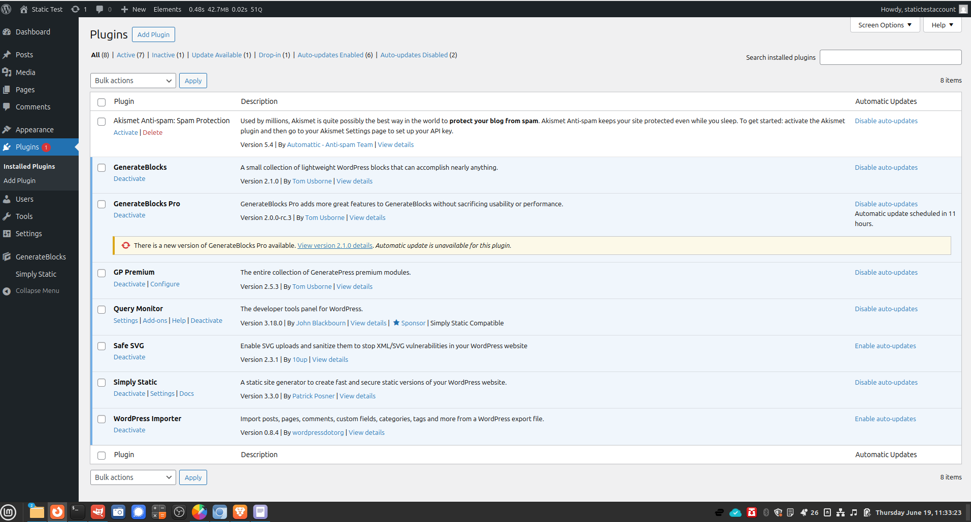 wordpress dashboard plugins